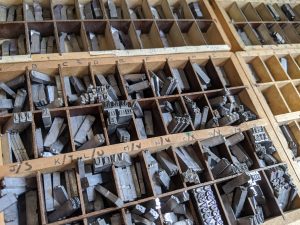 Image of tray full of letterpress type